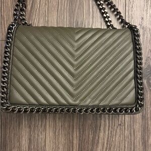 Chic Olive Chevron Shoulder Bag by Aldo